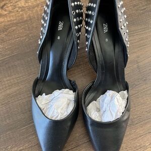 Zara Black Studded Heels